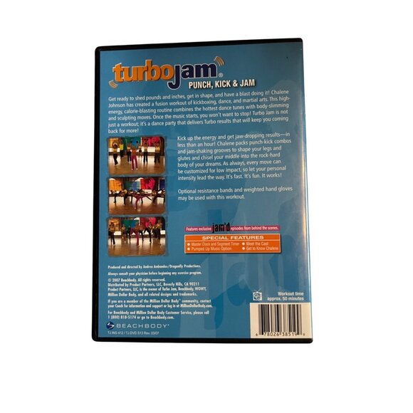 Turbo Jam Punch Kick & Jam 2007 DVD Fitness Workout Chalene Johnson Pre-Owned - Picture 2 of 4